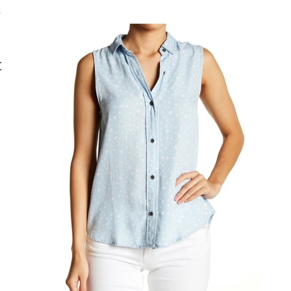 Beach Lunch Lounge Chambray Star Tank